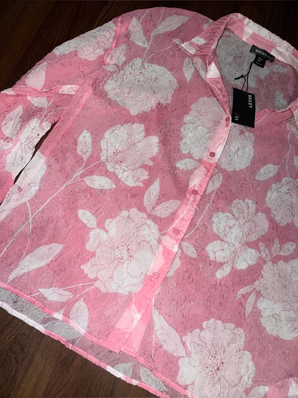 Nwt revolve Bailey 44 floral sheer peony button up $128 XL summer spring top - Picture 3 of 9